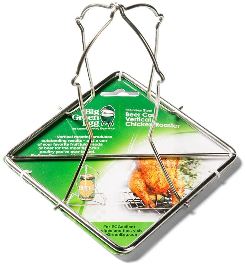 Big Green Egg Folding Beer Can Vertical Chicken Roaster Cookware 4 Big Green Egg Folding Beer Can Vertical Chicken Roaster Cookware