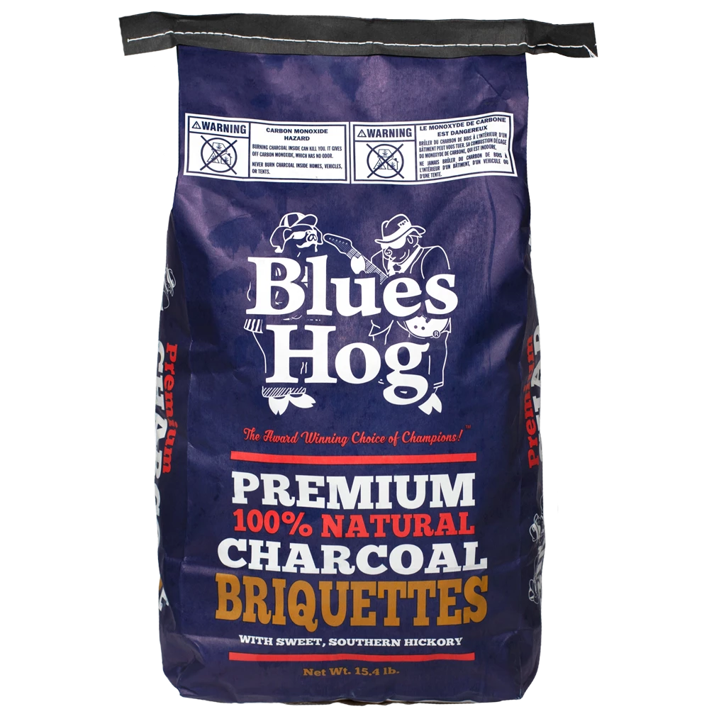 Blues Hog Charcoal Briquettes -15.4lb Bag Fuels 3 Blues Hog Charcoal Briquettes -15.4lb Bag Fuels