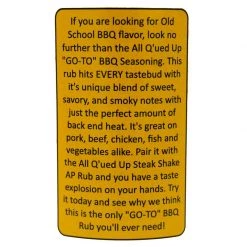 Sauces I Rubs All Q'ued Up - The "Go-To" BBQ Rub