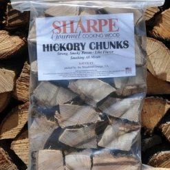 The Woodshed Hickory Chunks - Sharpe Gourmet Cooking Wood Bag (.45 Cu Ft) Fuels