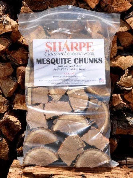 The Woodshed Mesquite Chunks - Sharpe Gourmet Cooking Wood Bag (.45 Cu Ft) 3 The Woodshed Mesquite Chunks - Sharpe Gourmet Cooking Wood Bag (.45 Cu Ft)