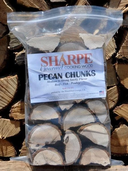 The Woodshed Pecan Chunks - Sharpe Gourmet Cooking Wood Bag Fuels 3 The Woodshed Pecan Chunks - Sharpe Gourmet Cooking Wood Bag Fuels