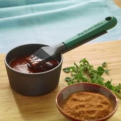 Big Green Egg Cast Iron Sauce Pot W/ Basting Brush Cast Iron Cookware