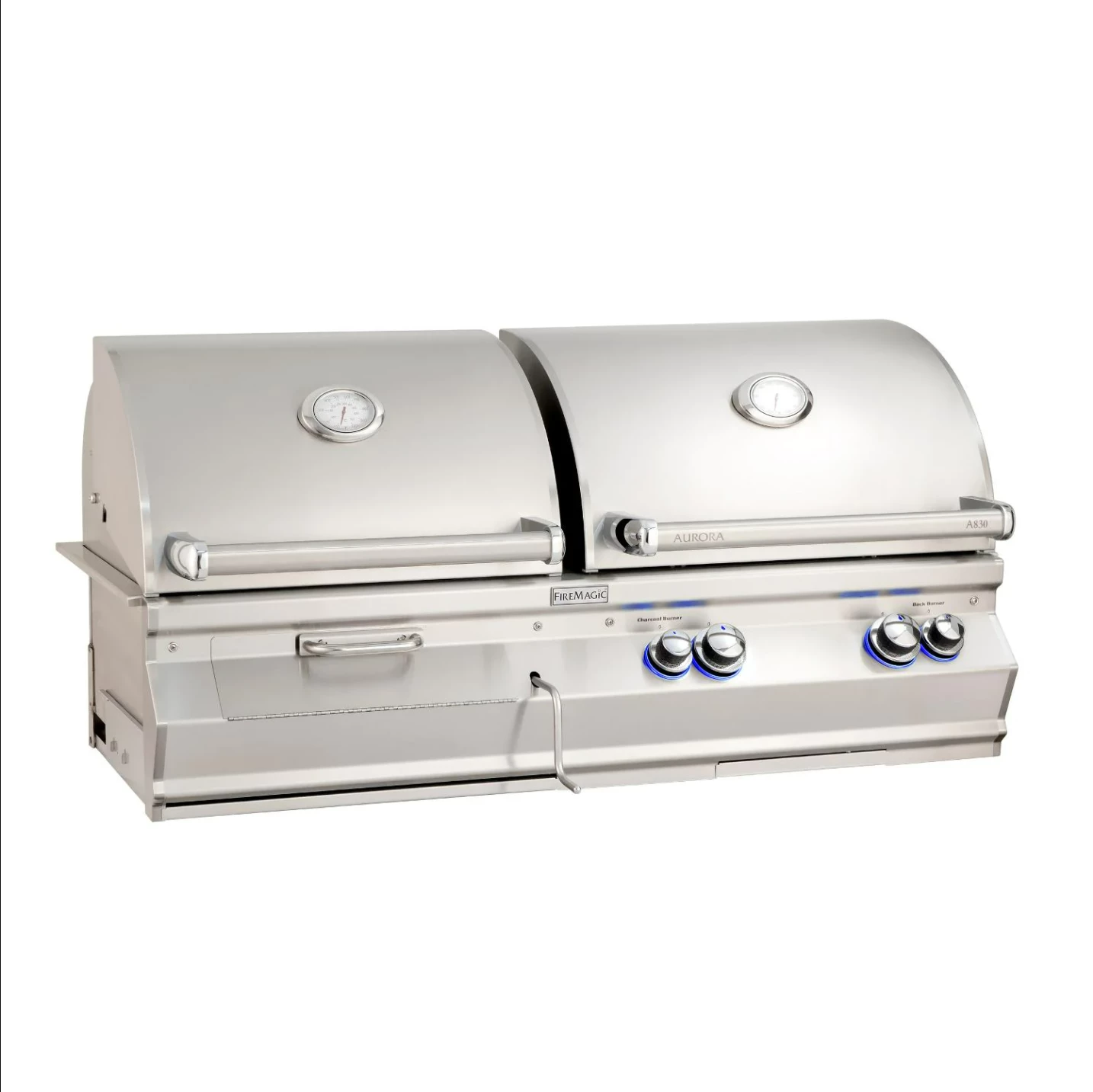 FireMagic Fire Magic Aurora A830I 46" Built-In Natural Gas & Charcoal Combo Grill With Rotisserie And Analog Thermometer 3 FireMagic Fire Magic Aurora A830I 46" Built-In Natural Gas & Charcoal Combo Grill With Rotisserie And Analog Thermometer