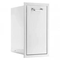 Pacific Coast Manufacturing (PCM) PCM 260 Series 13" Stainless Steel Narrow Roll-Out Trash Bin